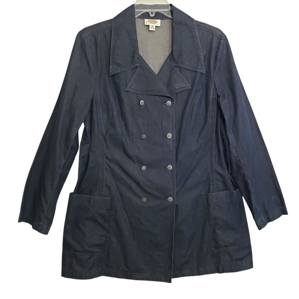 Talbots Navy Double-Breasted Jean Jacket